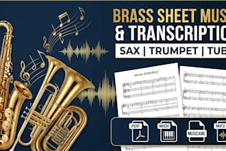 transcribe arrange or transpose professional saxophone trumpet tuba sheet music