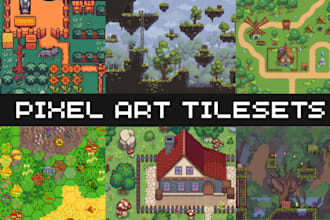 2d pixel art tileset top down tilemap, platformer tileset rpg maker game assets