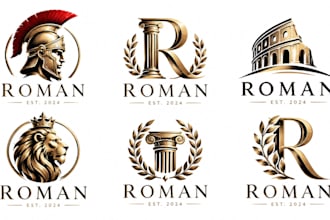 design a professional, ancient, empire, gladiator, warrior, history roman logo