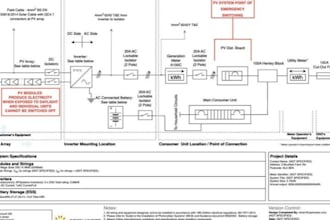 create texas solar pv permit plans with battery storage and single line diagrams