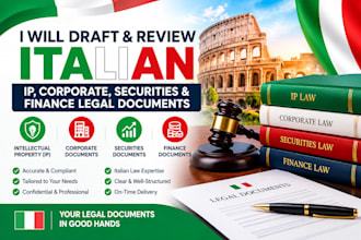 draft and review italian IP corporate securities and finance legal documents