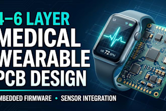 design 4 to 6 layer medical wearable pcb with embedded firmware sensor integrate