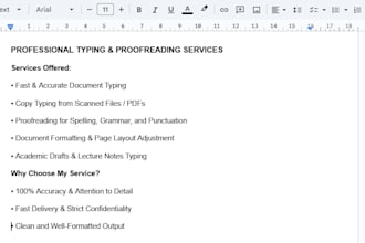 type documents for you