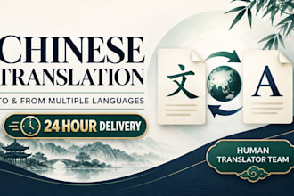 translate between chinese and any language with our human translation team