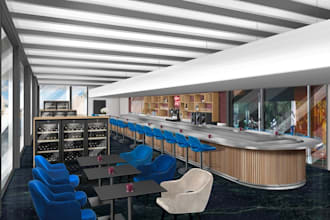 draw cafe restaurant interior sketch