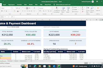 build an excel invoice and payment tracker