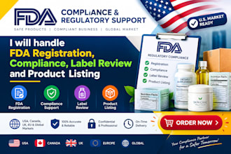 handle fda registration, compliance, label review and product listing
