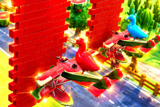 create 3d animal racing and obstacle course videos