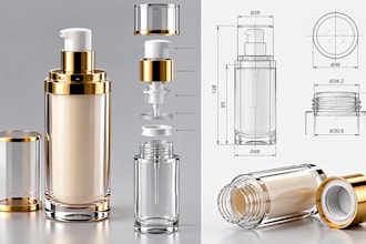 create 3d bottle design  jar container manufacturing cad in solidworks, keyshot