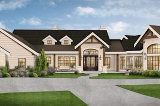 draw a realistic architectural exterior sketch