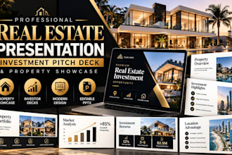 design a real estate investment pitch deck and property presentation