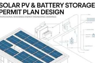 prepare arizona solar pv permit plans and battery storage drawings