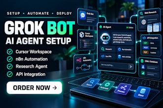 setup grok bot chatbot grok ai research agent n8n automate cursur grok ai agent