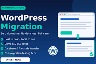 migrate your wordpress website to new host and domain and backup site
