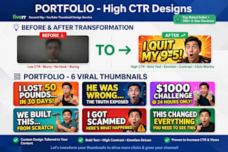 design viral youtube thumbnail and professional logo design