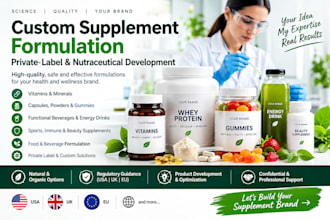 develop custom supplement formulation, private label, and nutraceutical formula