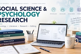 research and write social science, psychology and literature