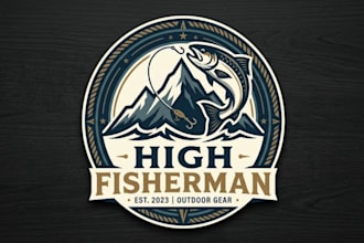design high fisherman logo with source files