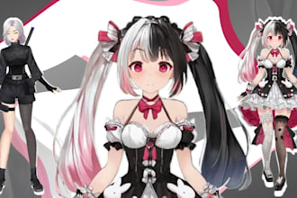 custom special design vtuber anime character for live2d