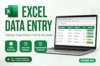 do excel data entry,typing work and copy paste jobs