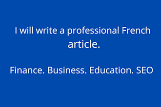 write professional french articles conten and resumes