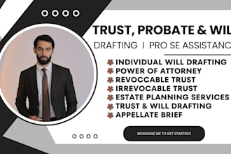 handle revocable trust, prenups, wills, and inheritance paperwork