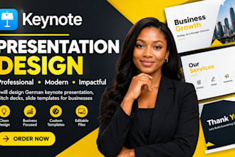 design german keynote presentation, pitch decks, slide templates for businesses