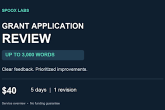 review your grant application up to 3000 words