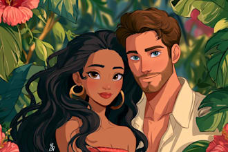draw your portrait in charming disney animation style