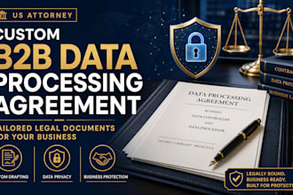 draft a custom b2b data processing agreement as a US attorney