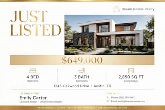 design luxury real estate flyer and open house flyer