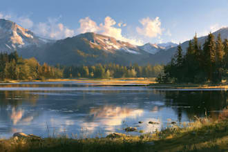 beautiful flat landscape illustration art