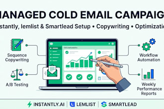 setup and manage instantly, lemlist or smartlead cold email outreach campaign
