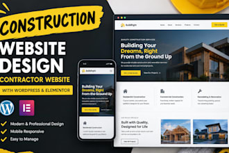 design construction website contractor website with wordpress elementor