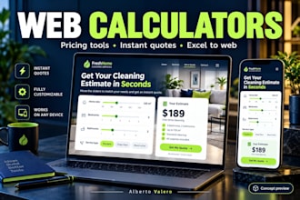 build a custom web calculator instant quote tool or excel to web app