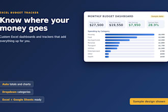 create a custom excel budget tracker or dashboard