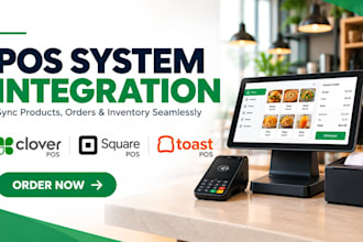 integrate clover pos square pos toast pos and sync products orders and inventory