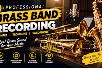record brass band or horn section, trumpet, trombone, saxophone