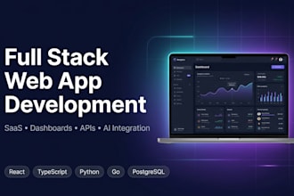 develop a full stack web app with react, typescript and python or go