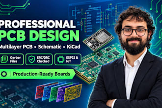 do multilayer pcb layout design, circuit schematic board, pcb routine in kicad