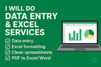 do accurate data entry, exel data cleaning, and spreadsheet formatting