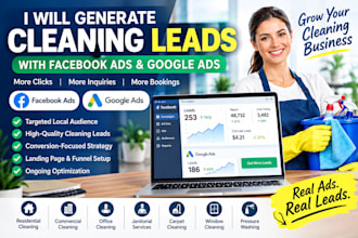 commercial cleaning residential cleaning maid service leads google facebook ads
