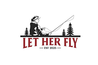 design motivation fly fishing business logo for you