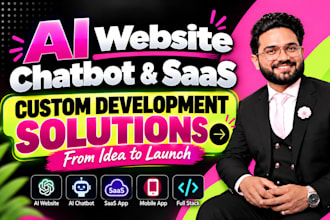 ai websites, chat bot, ai mobile apps or full stack development
