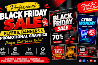 design black friday sale flyers cyber monday banners and promotional graphics