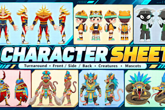 create a professional character reference sheet for your oc