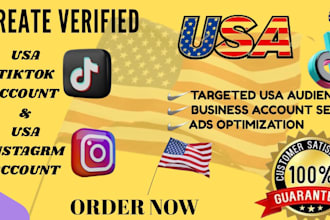 create USA instagram, USA tiktok account, warm up instagram and tiktok account