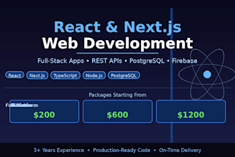 build a react or nextjs web app for your business