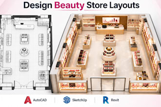 design beauty store layouts cosmetics displays shelving cad floor plans