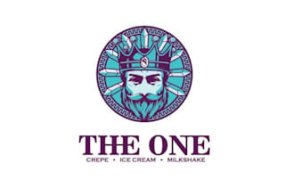 design cafe beard crown name logo